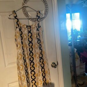 J. Crew 100% silk size 6 dress, sleeveless, bow in back, side zipper